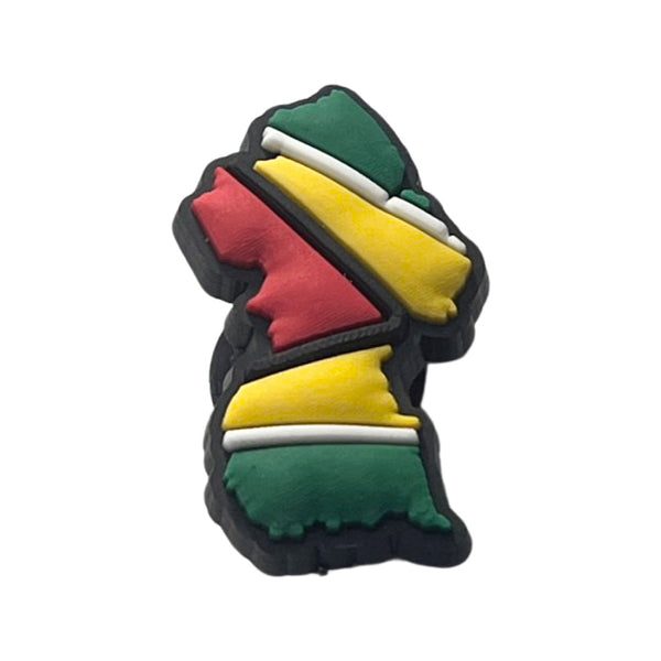 Guyana Flag Map Shoe Charm - CaribeHeart Guyana